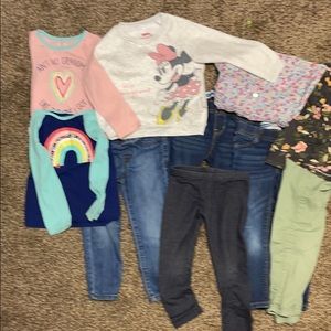 Toddler Girls Lot Size 4T shirts And Jeans